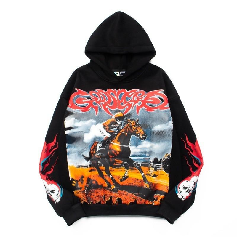 Godspeed 2025 Fall Winter Cotton Hoodie Streetwear Oversized Graphic Print Sweatshirt Men