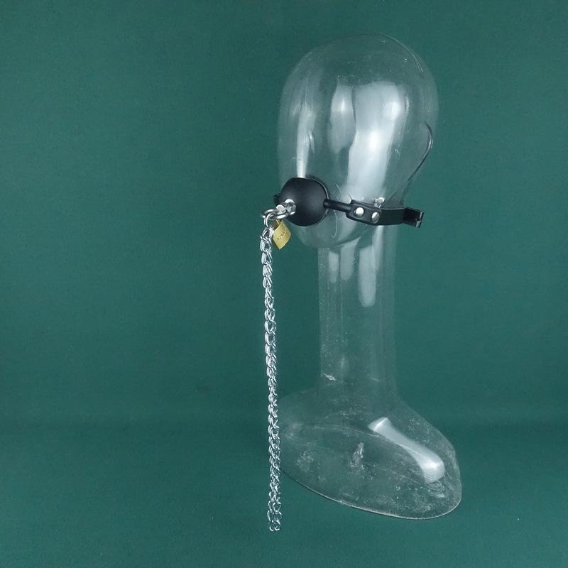 Lockable Anti-Vomiting Dog Muzzle Gag - Large Size with One-Word Strap for Kinky Outdoor Use