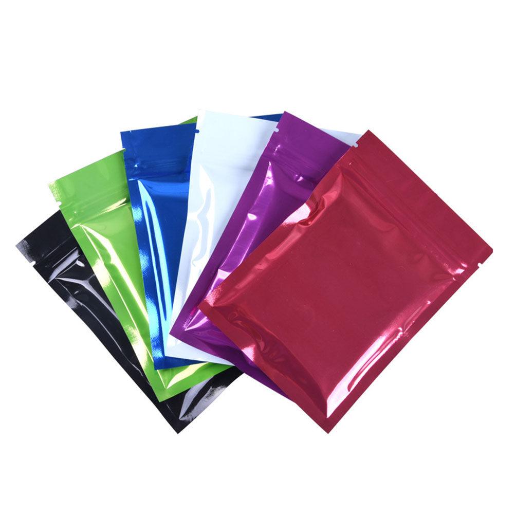 100Pcs Aluminum Foil Food Bags Resealable Zipper Zealed Pouches for Beans Chocolate Cookies Nuts Dried Fruit Electronics