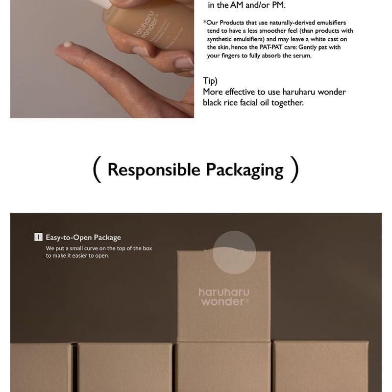HARUHARU WONDER Czarne Ryżowe Hialuronowe Serum Przeciwzmarszczkowe