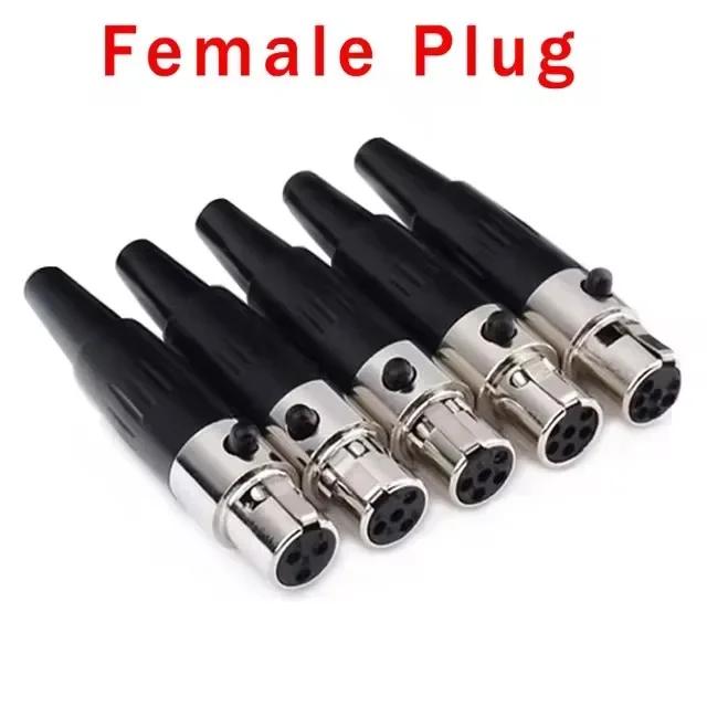 3/4/5/6Pins Plug Small XLR Female Male Socket Mini XLR Connector for Audio MIC Cable Soldering
