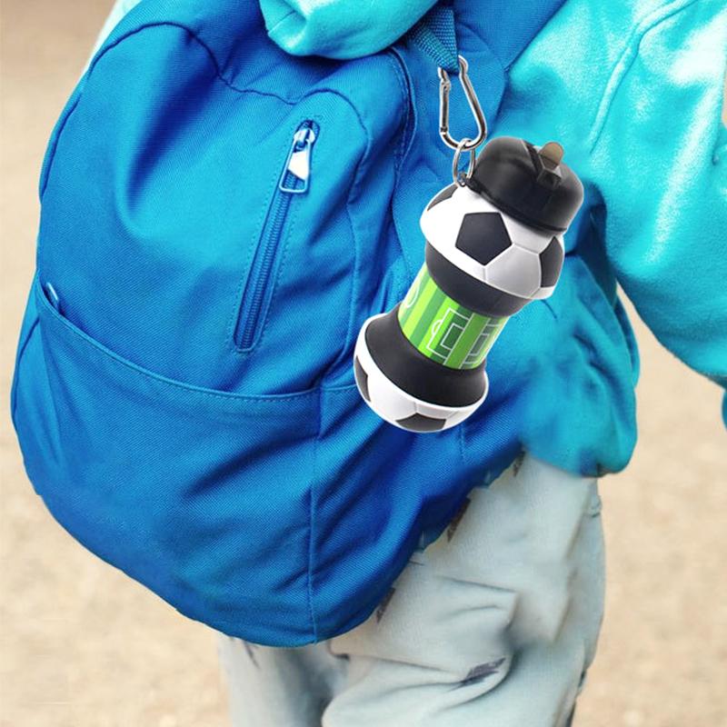 Faltbare Wasserflasche, Becher, Becher, Outdoor-Sport, Basketball, Fußball, Baseball, Tennis, Golf, Schule, auslaufsichere tragbare Kinder-Wasserflasche