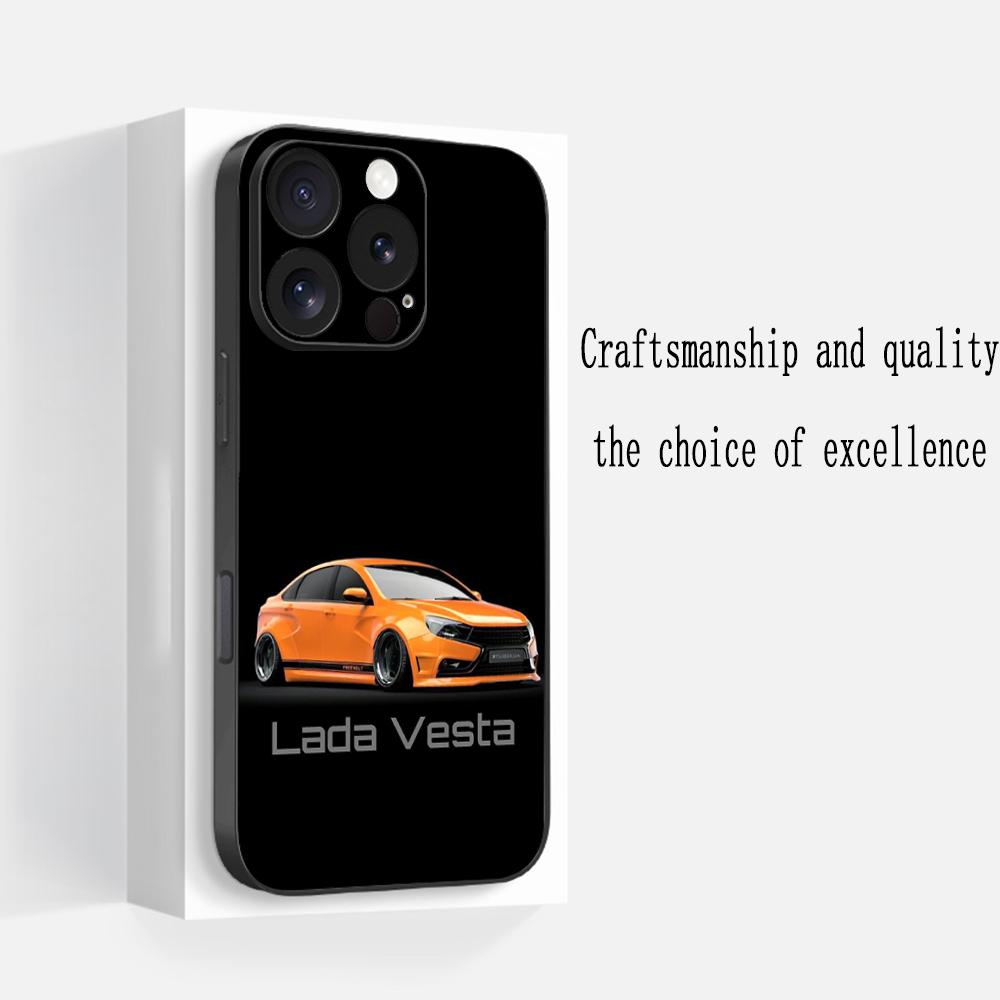 Cool Car L-la-Da Fashion Logo Design Phone Case For iPhone 17 16 E 15 14 13 12 Plus Mini Pro Max Soft Black Shockproof Cover