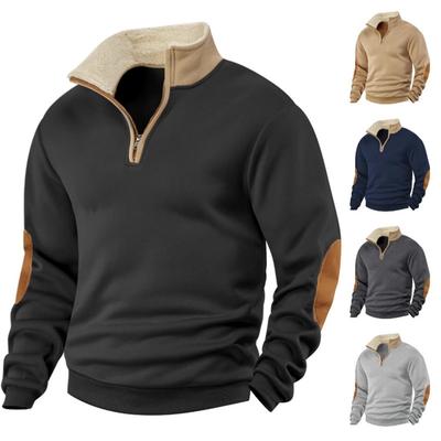 Warm Fleece Lined Half Zip Sweater For Men Casual Outdoor Daily Wear Top