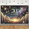 2D Flat Banner 1PC Happy 30th Birthday! Background Decoration Room Photography Studio Props Home Decoration Party