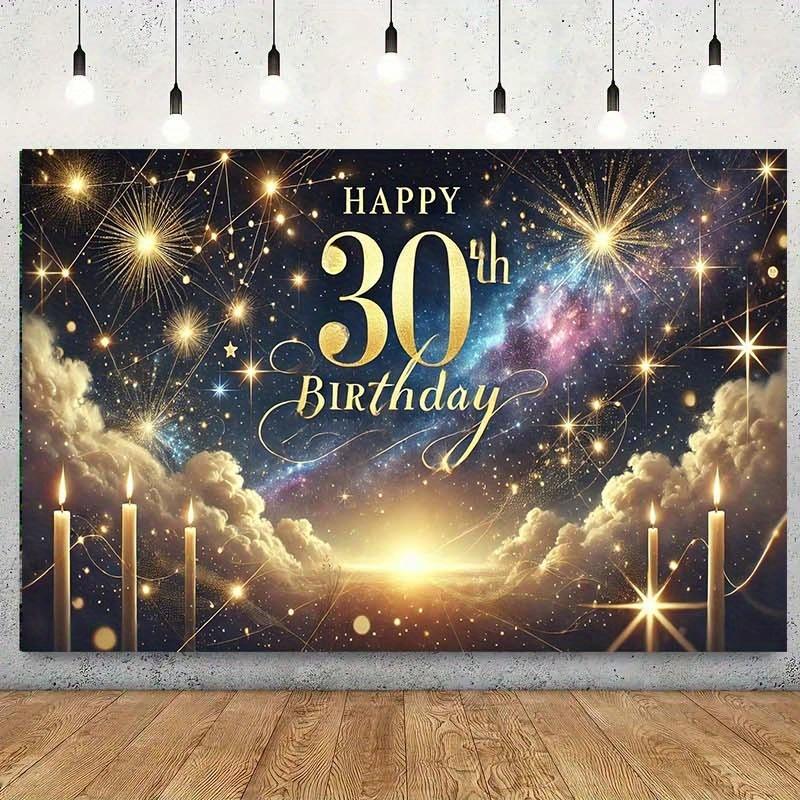 2D Flat Banner 1PC Happy 30th Birthday! Background Decoration Room Photography Studio Props Home Decoration Party