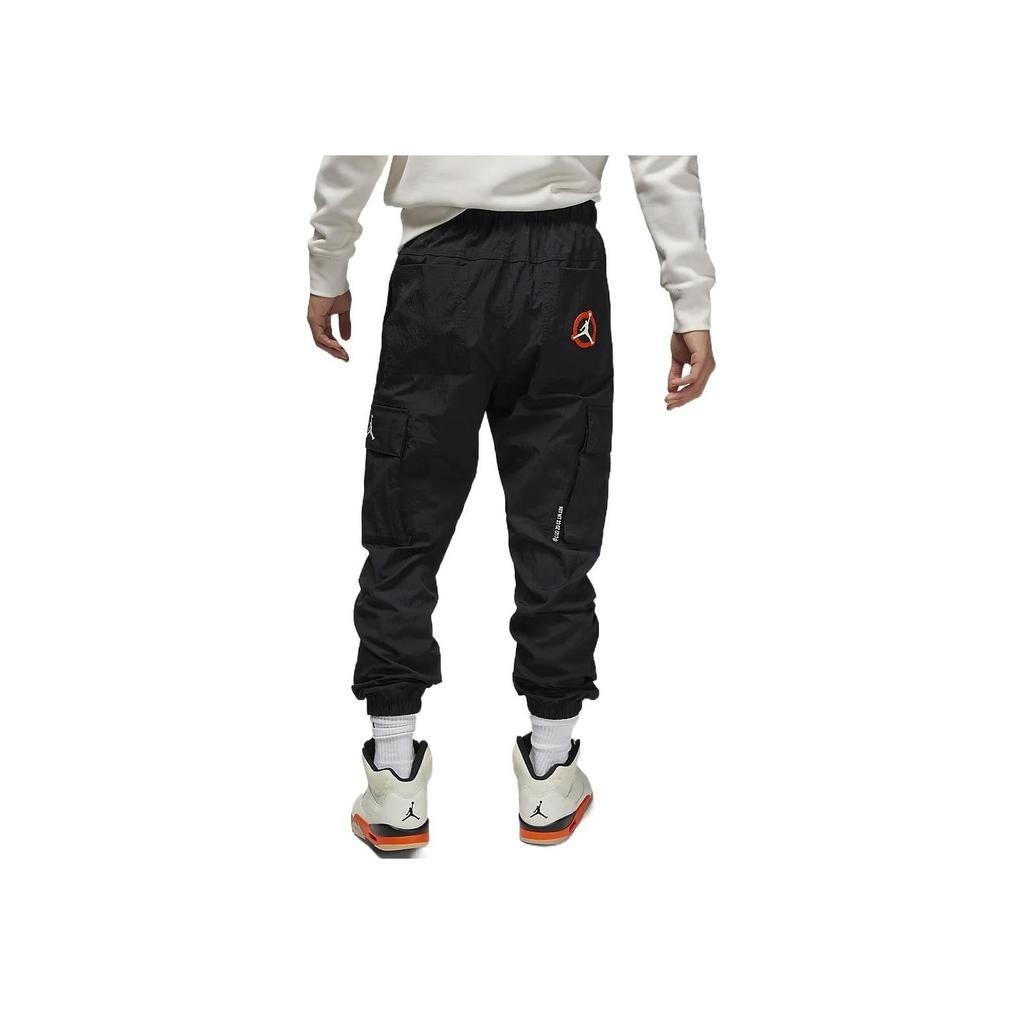 Jordan Flight MVP-logo Brodert Solid Mid-Rise Straight Fit Sportsbukser Herreunderdeler Svart DV7581-010