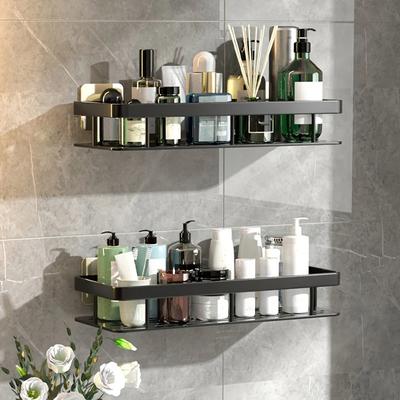 Bathroom Shelf No Drill Wall Mounted Shampoo Bottle Shower Corner Rack Toilet Storage Rack Aluminum Bathroom Kitchen Accessories