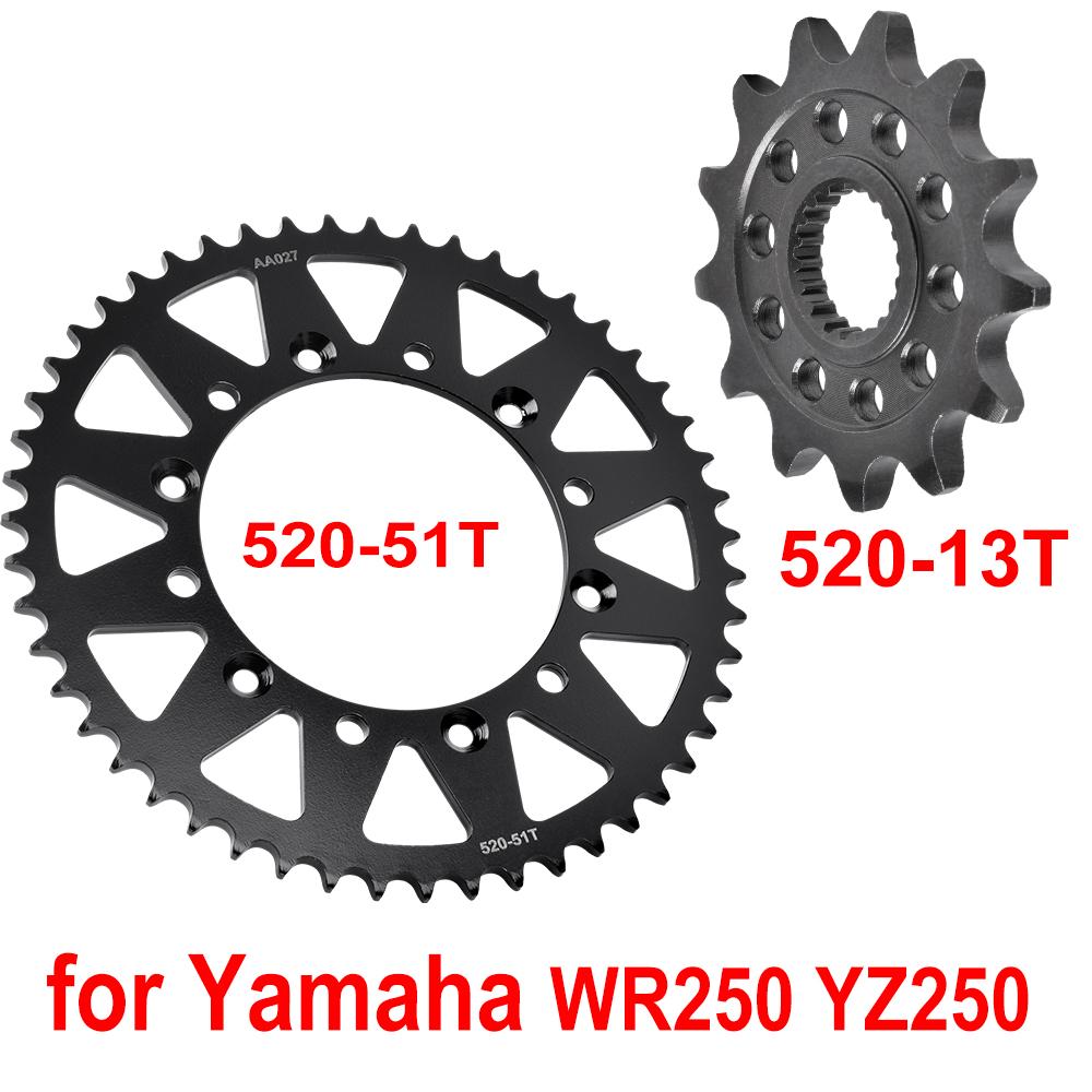 520 13T 51T Motor Bike Front Rear Sprocket for Yamaha WR250 -2024 YZ250 2010-2024 WR 250 YZ 250