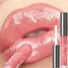 Glitter Cor de Rosa Coral Brilho Labial Longa Duração Hidratante Brilho Espelho Gloss Labial Impermeável Batom Líquido Óleo Labial Maquiagem Tonalizante Labial
