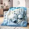 1Pc Cartoon Print Flannel Blanket, High Quality Comfortable for All Seasons, Home Decor, Warmth and Comfort, Perfect for Christmas Birthday Gift