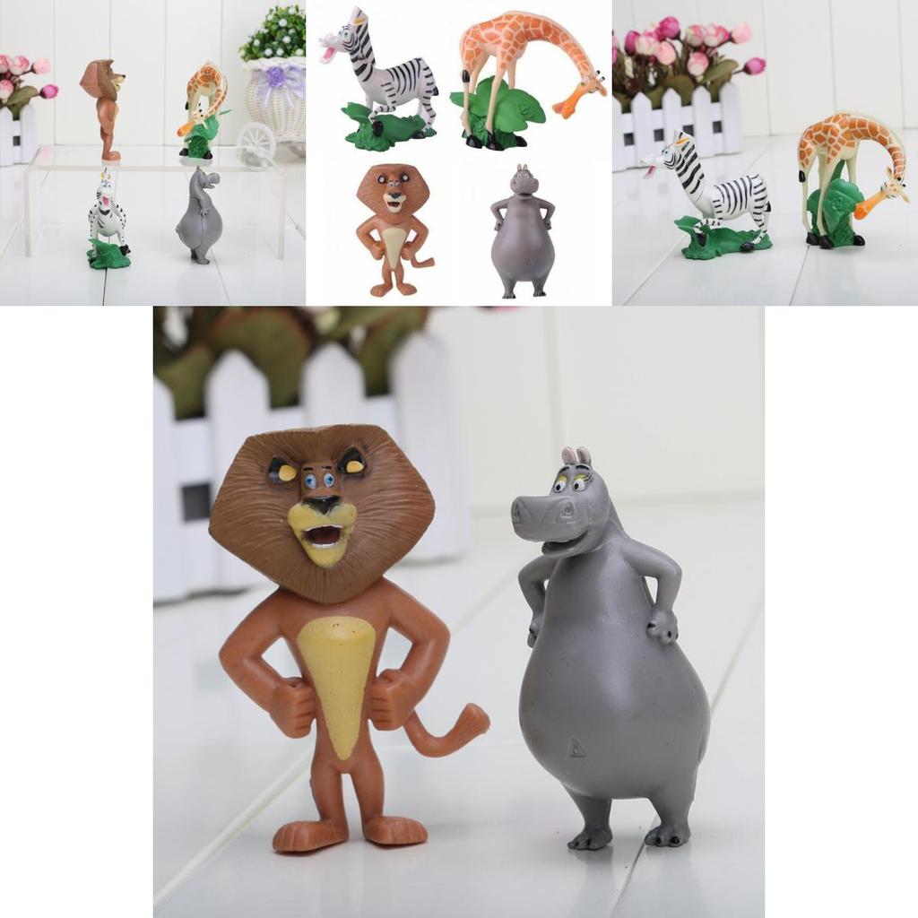 Decorate With Madagascar Movie Action Figures Character-like Dolls For Ornament Safe Pvc Material