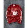 Men's Long Sleeve T-shirt Racing Style Vintage Letter Graphic Print Loose Retro Streetwear Casual Hip Hop Spring- Autumn Tops