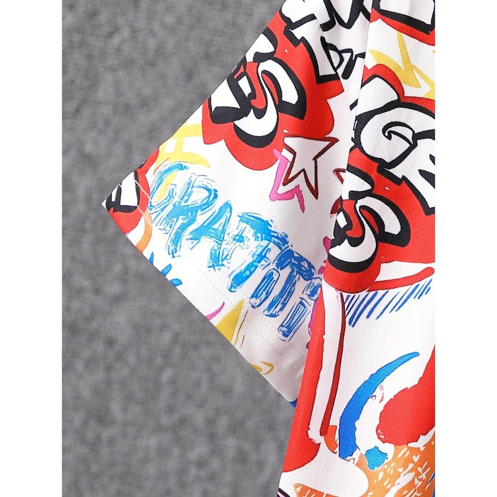 Summer Best-selling Street Leisure Fashion Youthful Vitality 3D Letter Pattern Printing Comfortable Children's Set
