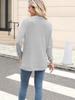 2025 Autumn/Winter Solid Color Ribbed Patchwork Long Sleeve Cardigan