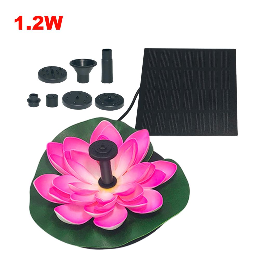 

Lotus Shape Fountain Pump 1.2W/2.5W Solar Powered Bird Bath Fountains Garden Decoration Lily Ornaments for Decore Garden