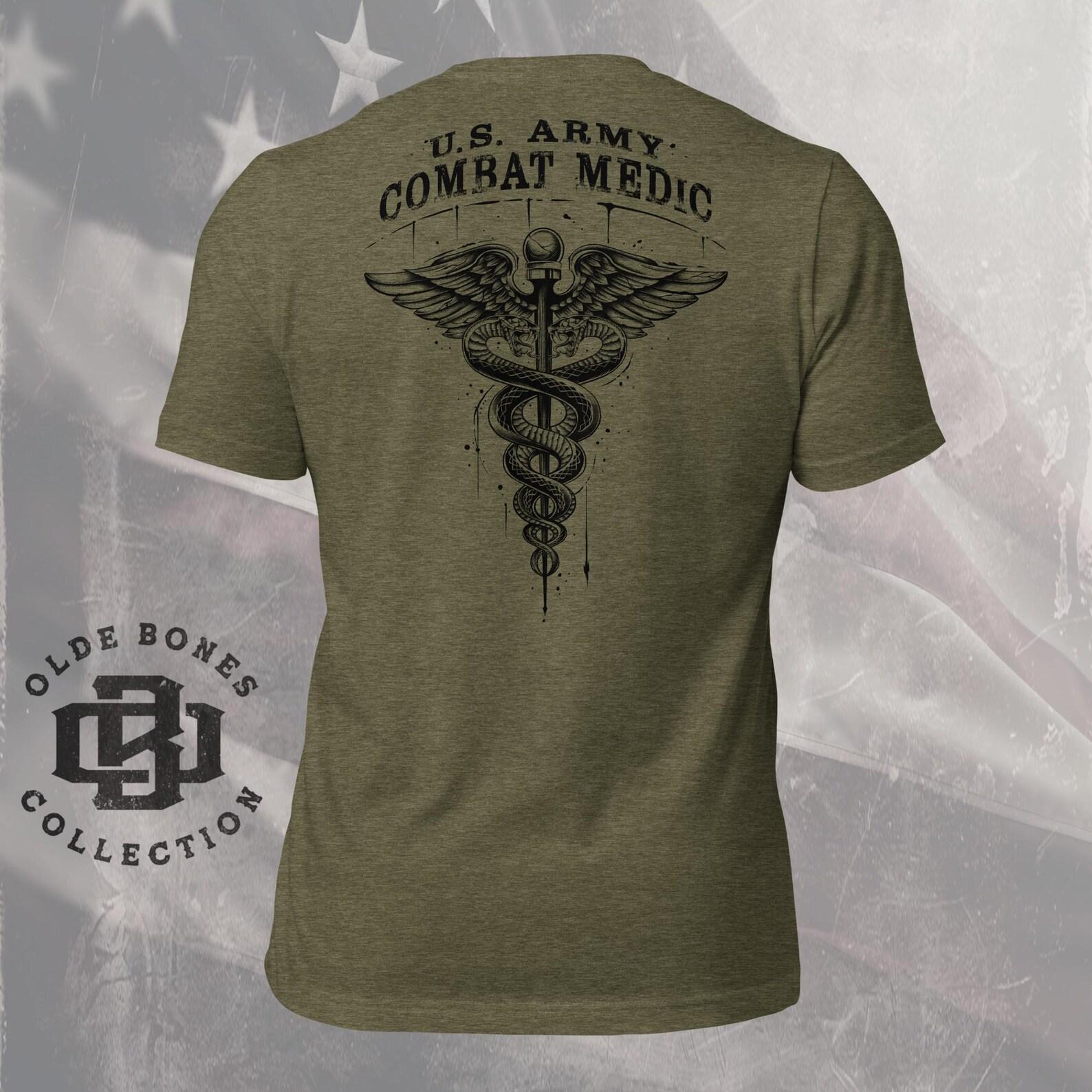 Army Combat Medic T-Shirt, Military Caduceus Graphic Tee 3XL