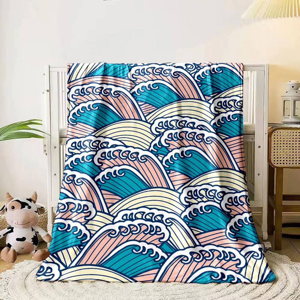 Black and white swirling stripes with intricate red and silver details. for all seasons blanket lunch break throw gift 80cm x 120cm