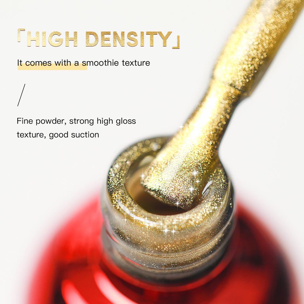 Champagne Cat Eye Gel Nail Polish - Whitening Manicure for Autumn/Winter