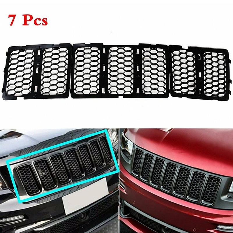 Car Black Front Grille erts Trim Mesh Kit For Jeep Grand Cherokee 2014-2016