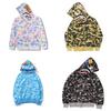 Vibrant Camouflage Hoodie Shark Printing Warm Streetwear For Men Women