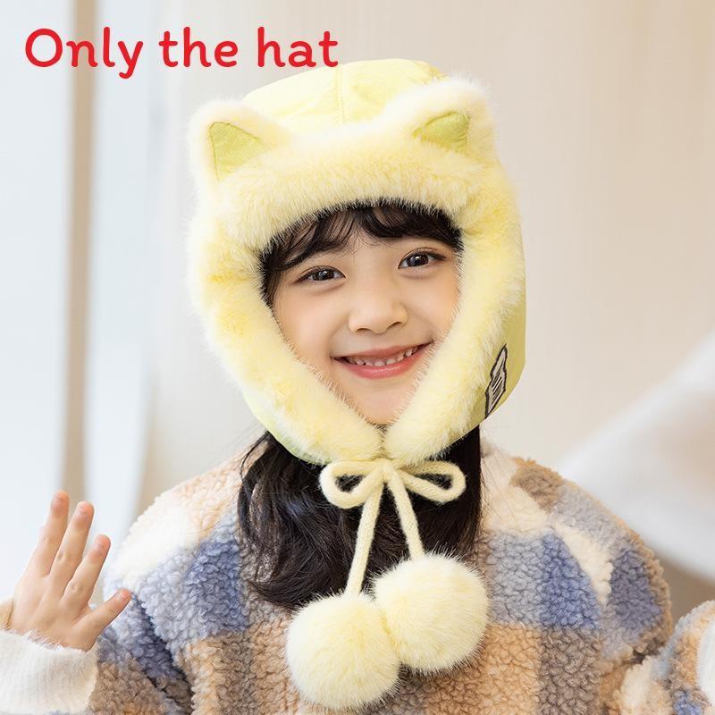 Childrens Winter Cotton Cap With Plush Lining For Cold Weather Play And Outdoor Activities