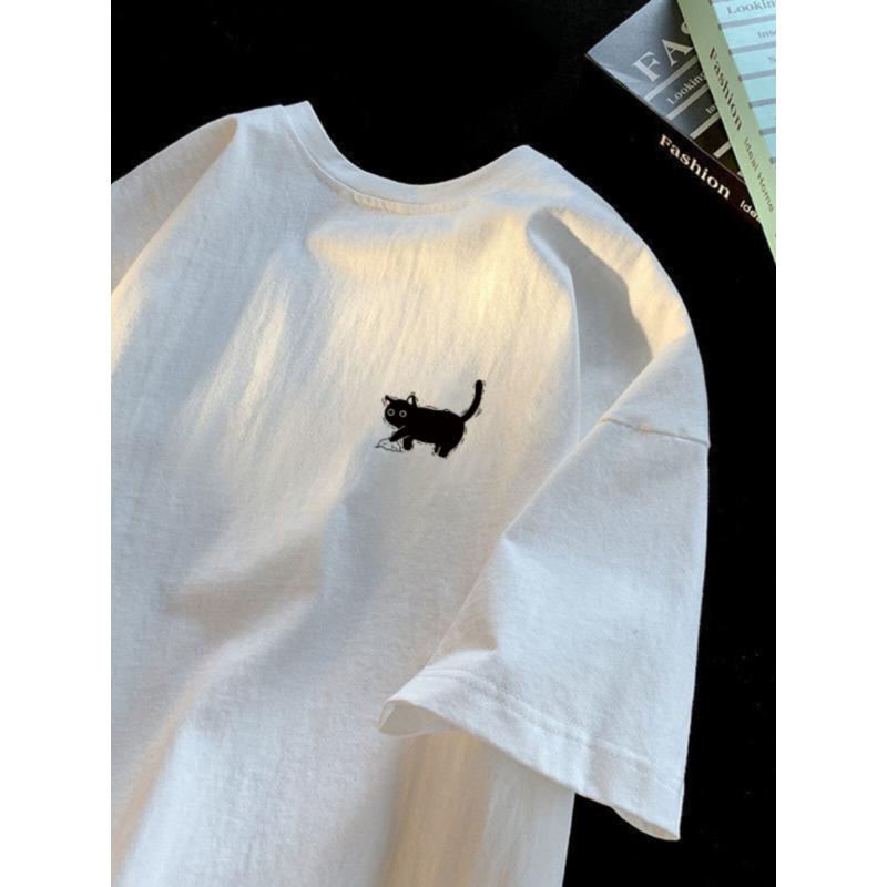 Shortsleeved Tshirt for Unisex and Women Summer Hong Kong Style Loose Casual Trend Versatile Niche Women Clothing S