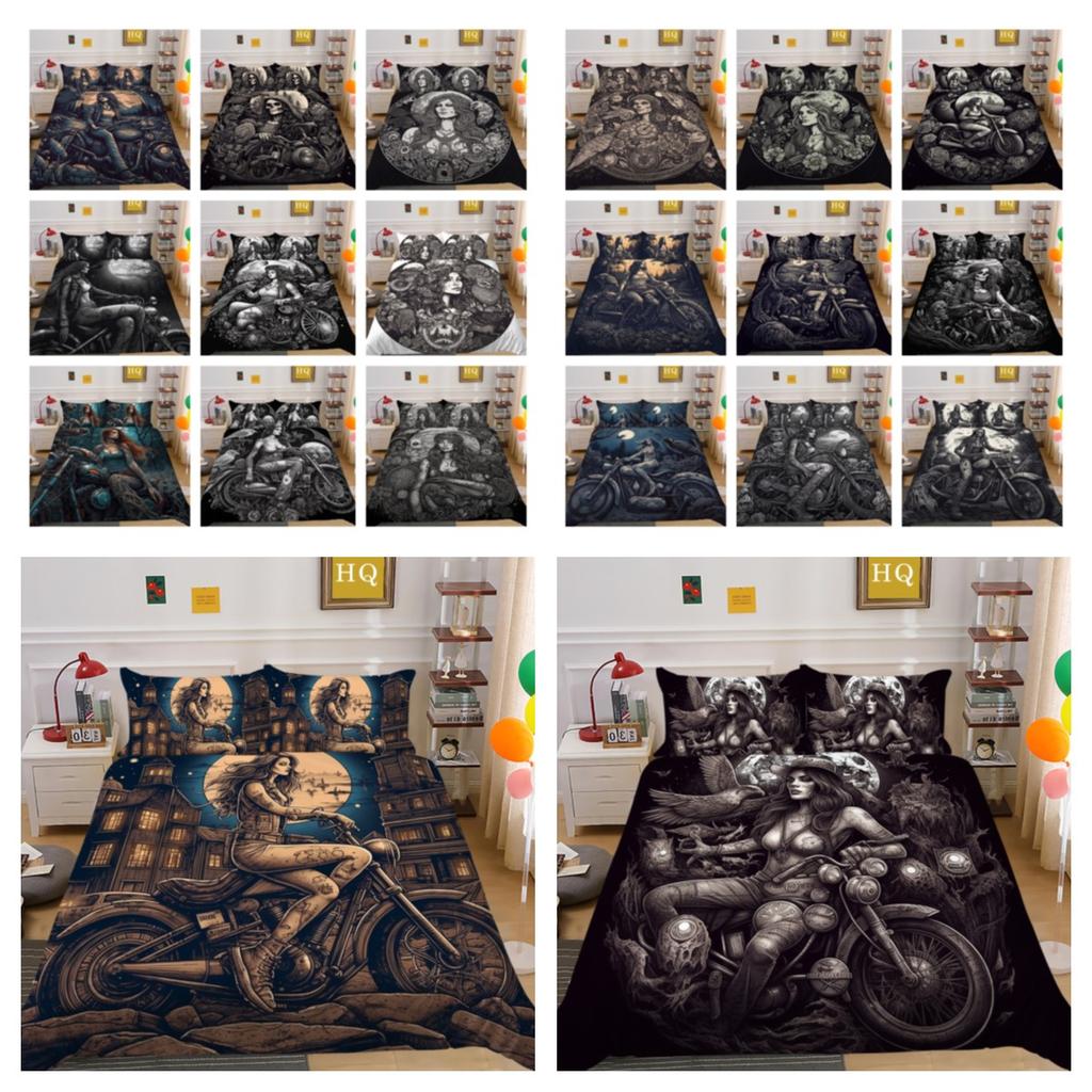 Beauty Skull Style Bedding Set 3D Printed Bedding Cover Man Home Bedroom Microfiber Bed Set King Size Bedroom Decor