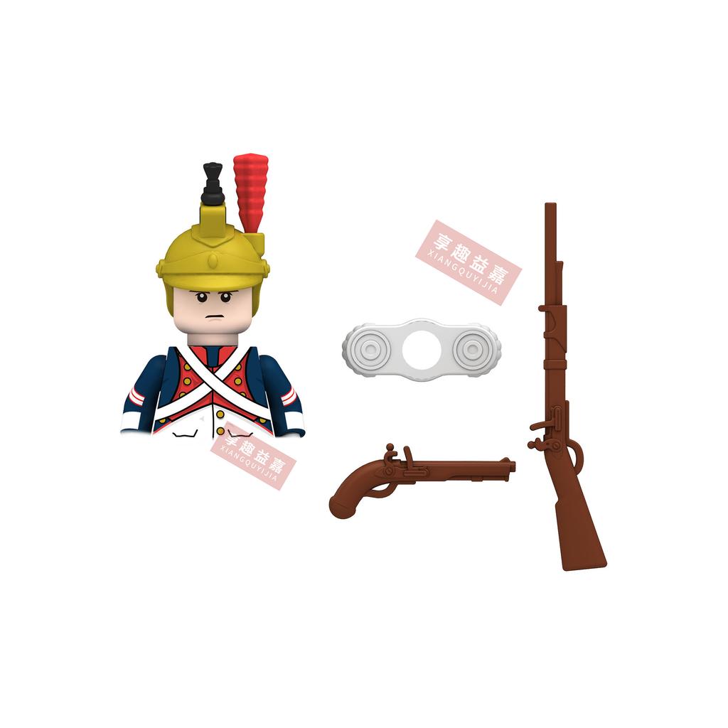 Military affairs Napoleon French Cuirassier Dragoon Building Blocks Model Bricks mini Action toy Figures Toy gift for children