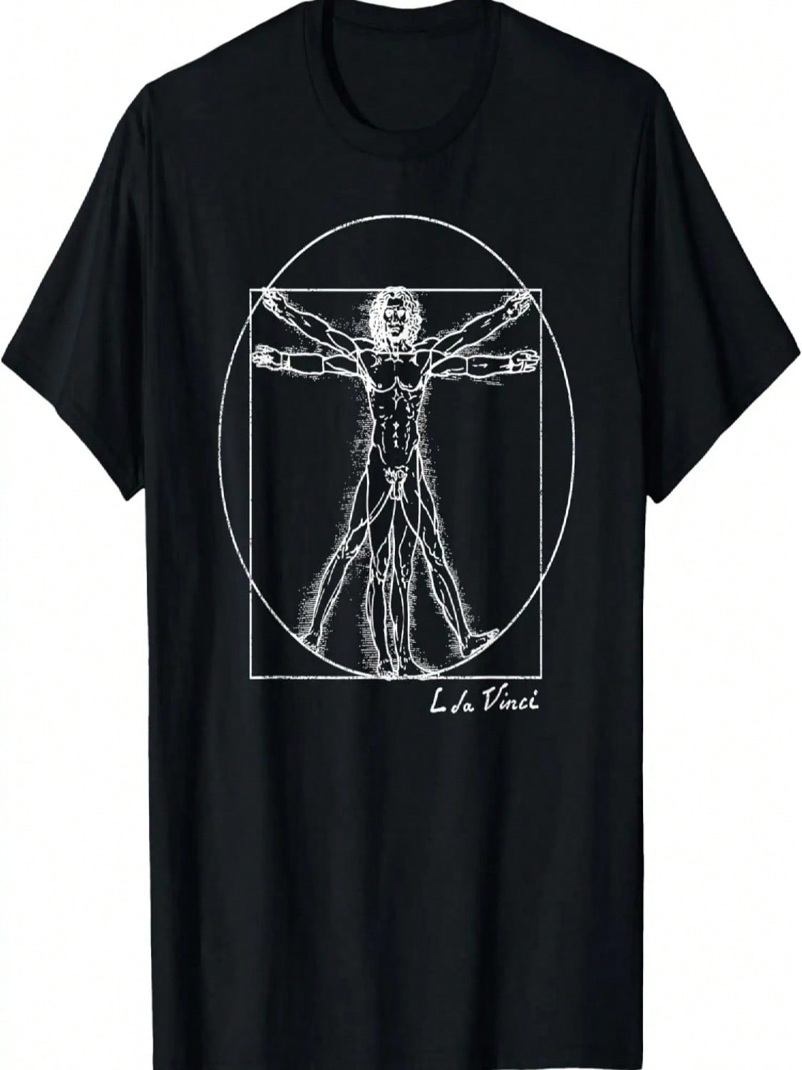 Vintage Vitruvian Man By Leonardo Da Vinci Famous Artist T-Shirt S разноцветный