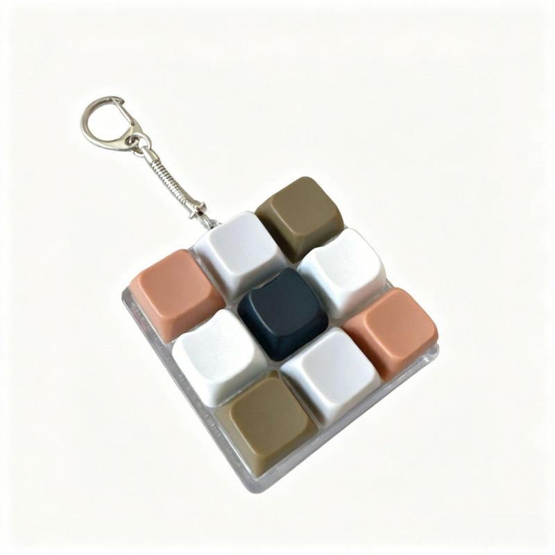 Cute Pastel Keyboard Fidget Keychain Clickable Buttons Fun Stress Relief Toy Ideal Holiday Gift for Kids Adults Office Staff