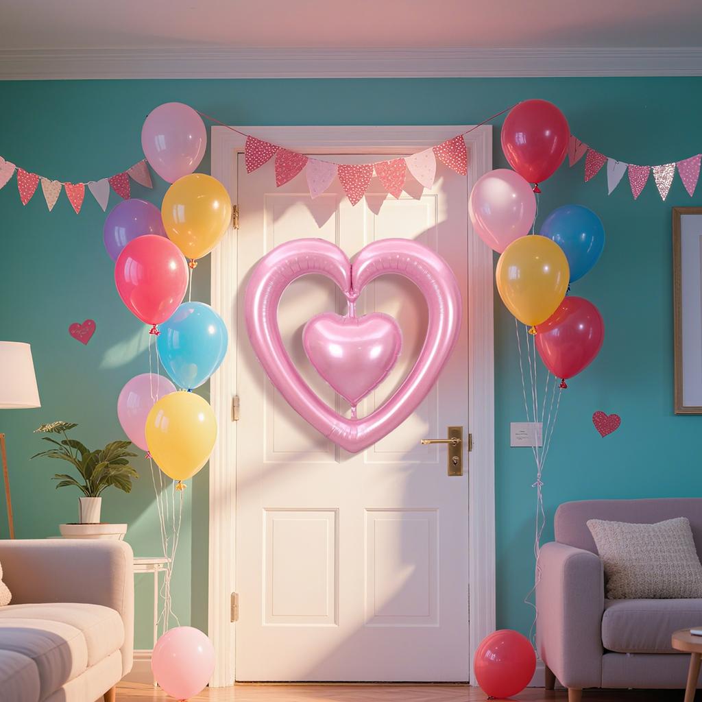 Valentines Red Hearts Balloons 30 Inch Valentine Balloons Set, Valentines Day Foil Balloons For Valentines Day Decorations