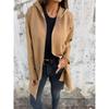 2025 Autumn Winter Women's Long Sleeve Hooded Loose Fashion Casual Mid-Length Cardigan Coat