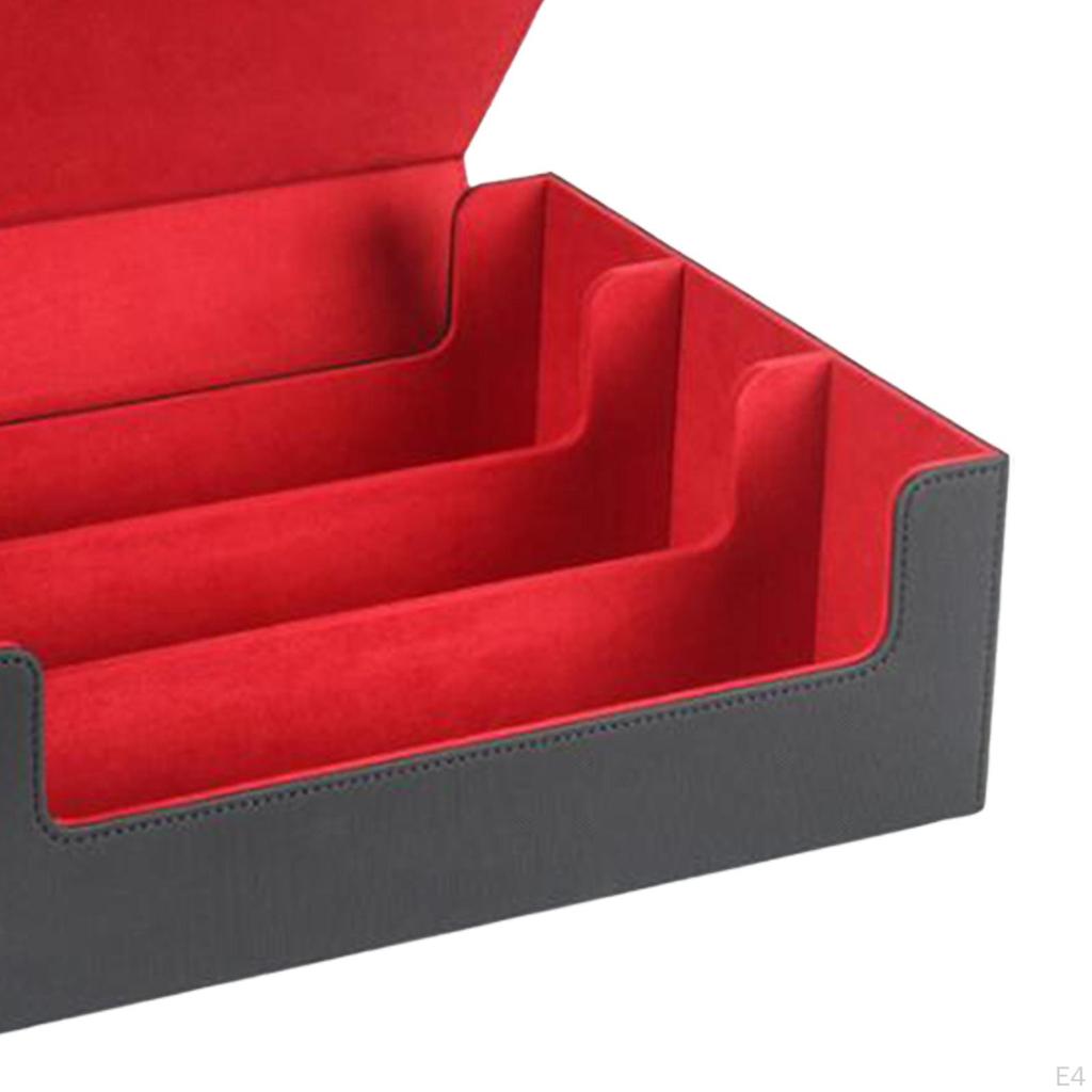 Card Deck Box PU Leather Display Magnetics Closure Durable Sleeved Cards Holder
