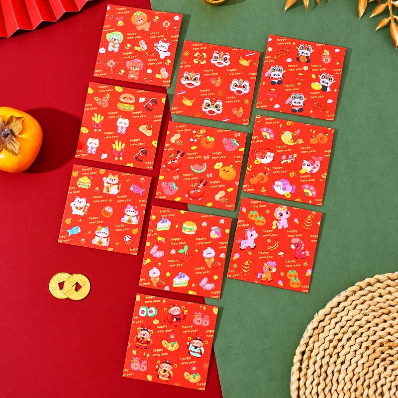 Children s 2026 Year of the Horse Frosted Red Envelope – Special Hong Kong Edition for Chinese New Year and Spring Festival Celebrations. 10 pieces