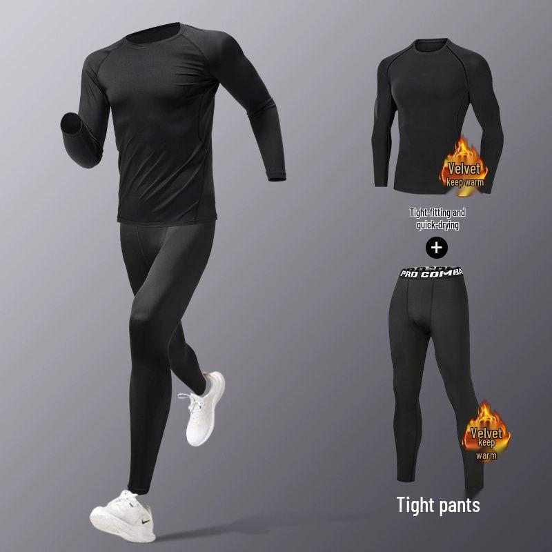 T5J Men's Quick-Dry Fitness Set: Running, Basketball, Football Training - Breathable, High-Elastic Sportswear for Autumn