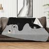 Design of Black and Grey Cats Flannel Printed Blanket Suitable for All Seasons Suitable for Living Room Office Sofa and Travel