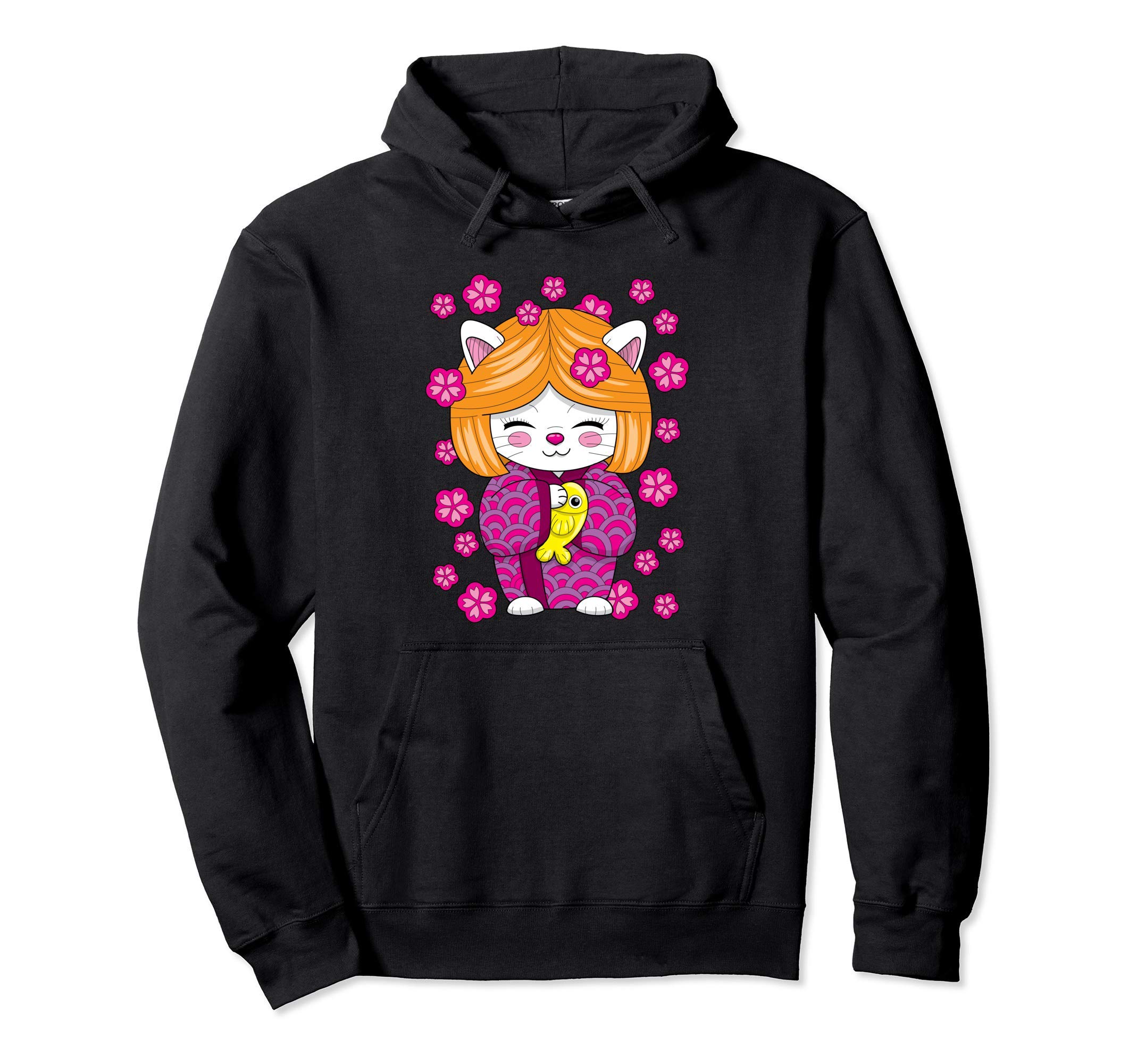 

Japanese Kawaii Kimono Kokeshi Doll Hoodie чёрный