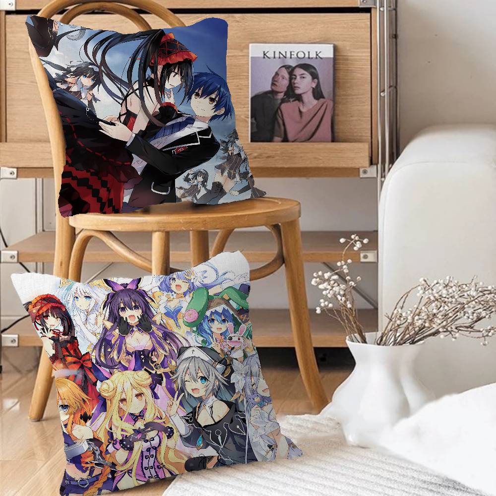 Anime D-DATE-A-LIVES Kudde Gåvor Hemmakontor Möbler Sovrum Soffa Bil Kuddfodral Fodral 45x45cm