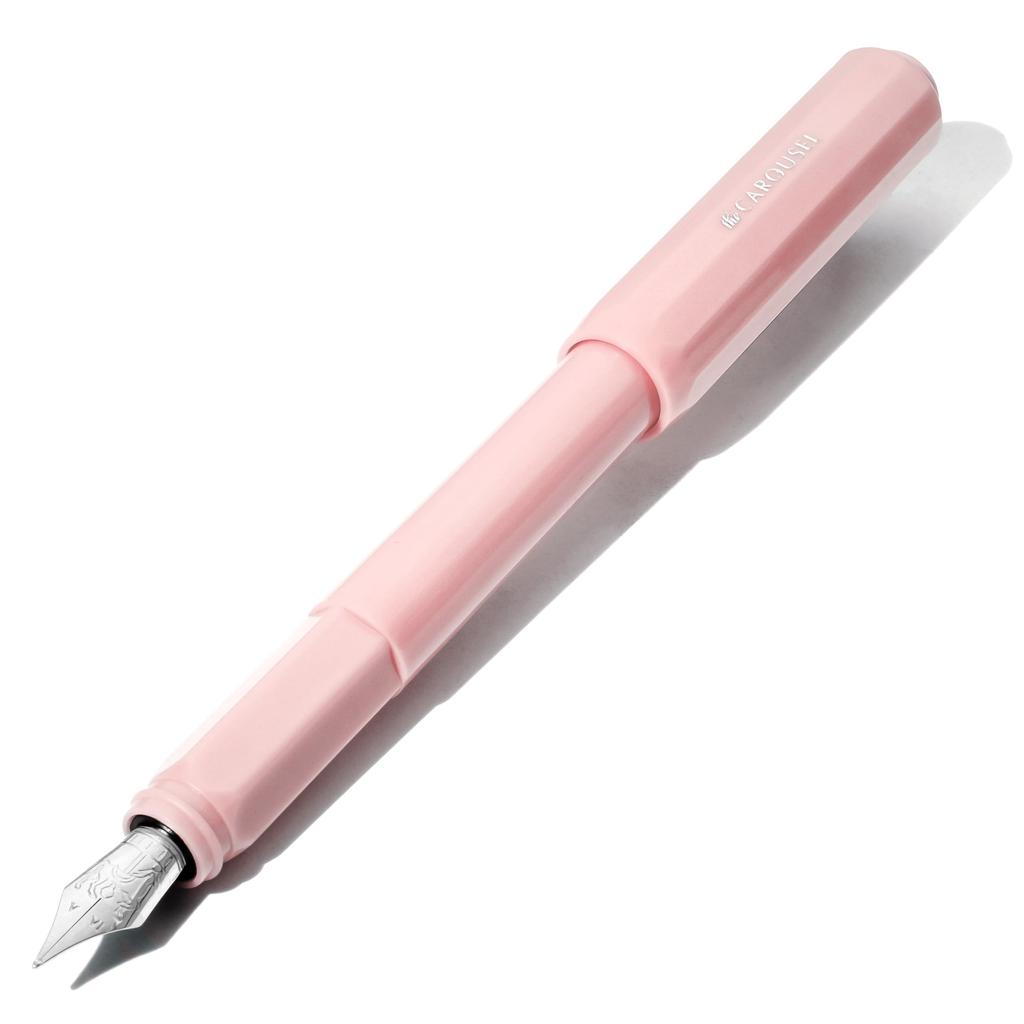 Ferris Wheel Press Carousel Fountain Pen Acrylic Blend Body Air Seal Click Lock Cap Brow Brush Pink Medium Nib