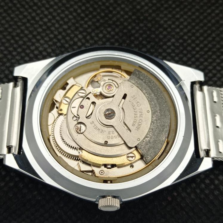 REFURBISHED VINTAGE SEIKO 5 AUTO 6309A JAPAN MENS ARABIC BLACK WATCH a298957-2