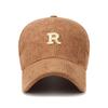 Herbst und Winter neue einfache dreidimensionale Buchstabe R einfarbige gestreifte Baseballkappe Hardtop nicht einstürzend verstellbare Modehut