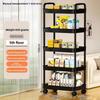 Multi-Tier Rolling Storage Cart with Wheels for Kitchen, Fruits, Snacks, Vegetables, and Books