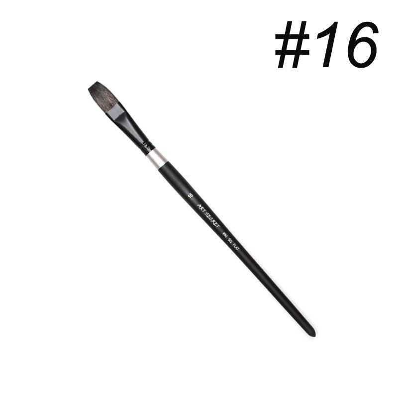 

Кисть с плоской головкой из беличьего волоса 1 шт., художественные кисти для рисования, принадлежности для акварели, гуаши, акрила #16 чёрный