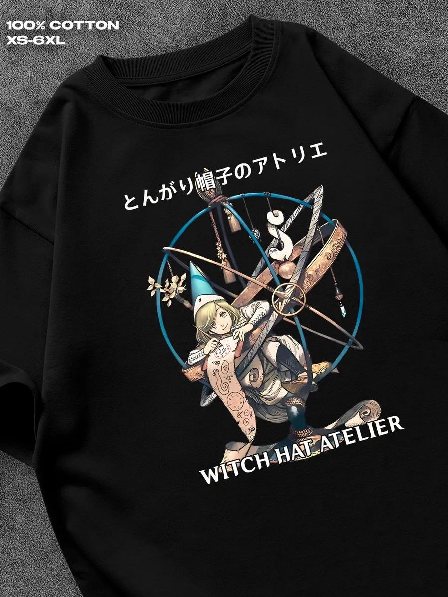 

Футболка Witch Hat Atelier Мужская футболка Женские футболки с принтом букв Футболка с коротким рукавом Повседневная уличная футболка Топ XXXL