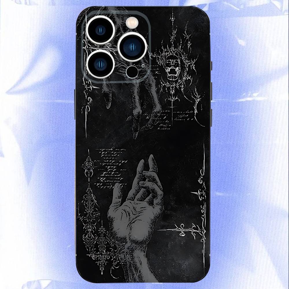 Dark Gothic Coquette Cybersigilism For iPhone 12,16,13,14,15,17,11,Pro,Max,Plus,E,Air,Mini TPU Soft to Skin-friendly phone case
