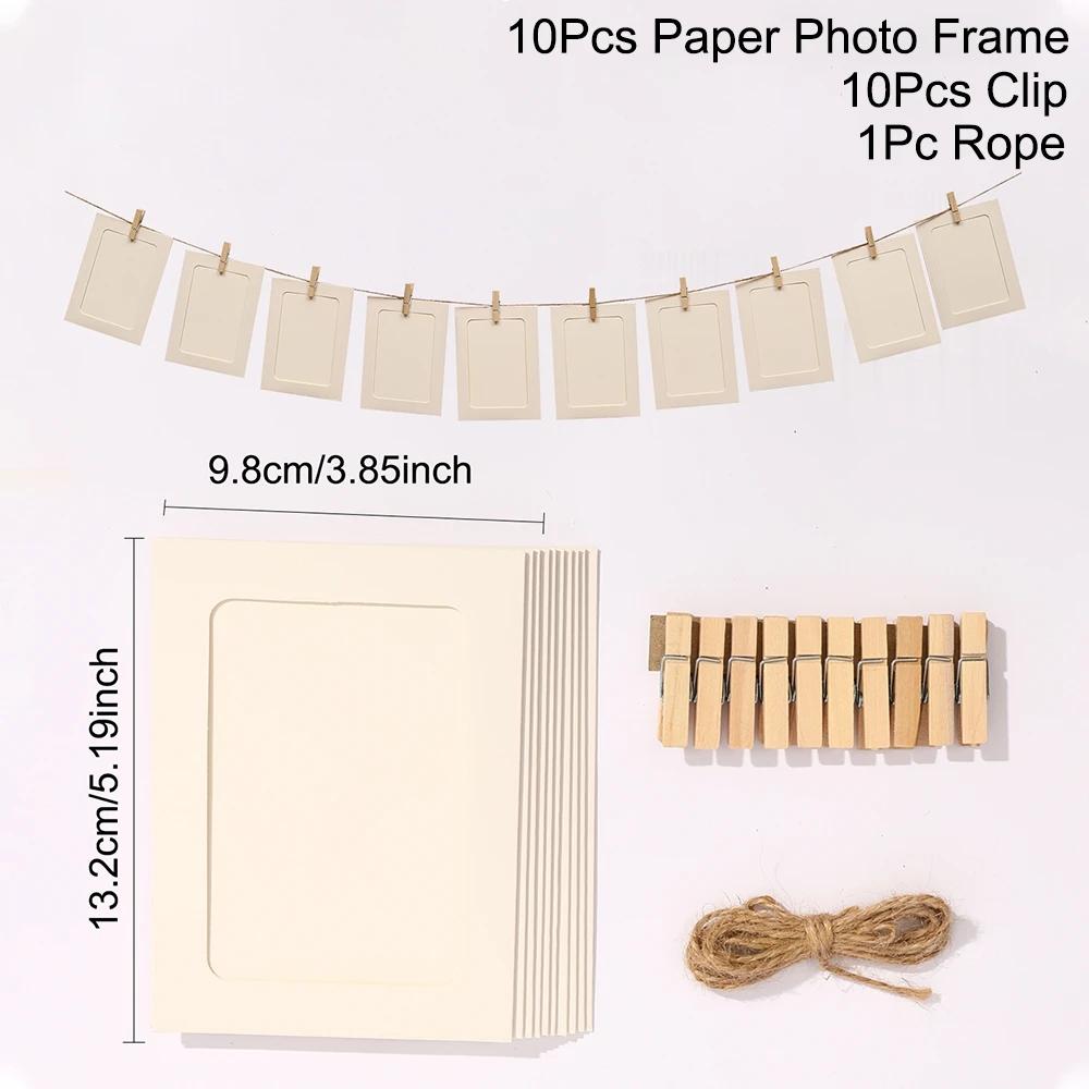 Photo Frame Clip Photo Wall Happy Birthday Banner Wedding Anniversary Decor Baby Shower 1st Birthday Picture Frame Garland