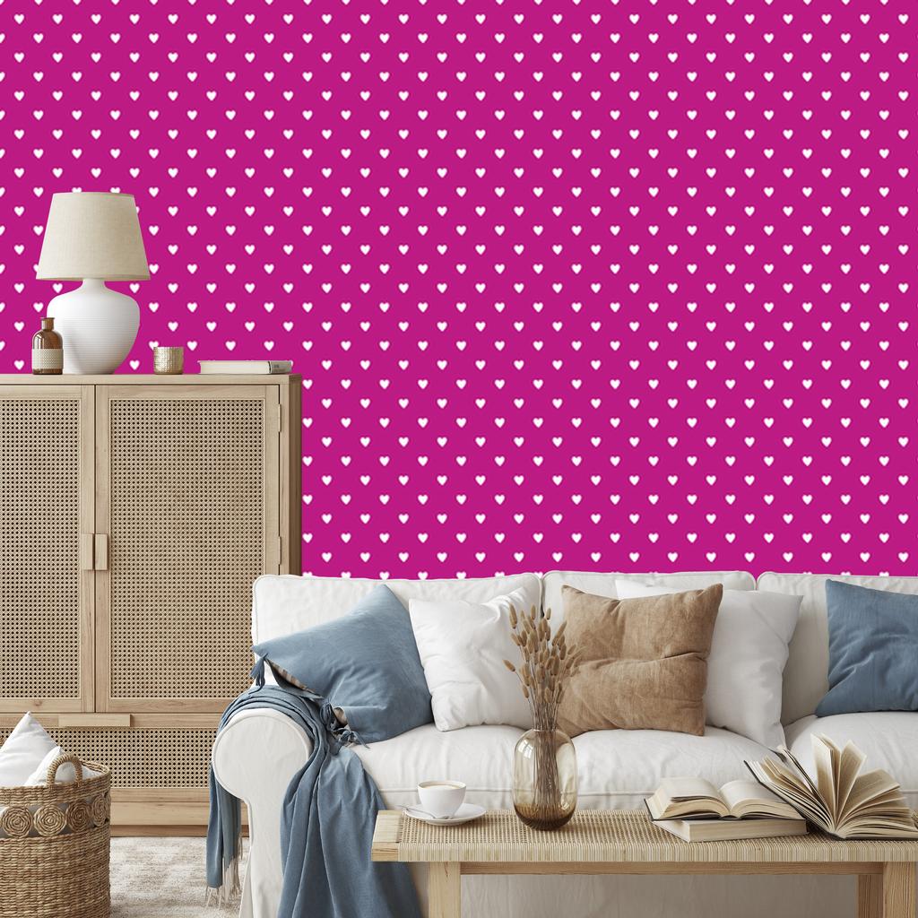 Purple and Powder Pink Hearts Wallpaper 50x1000