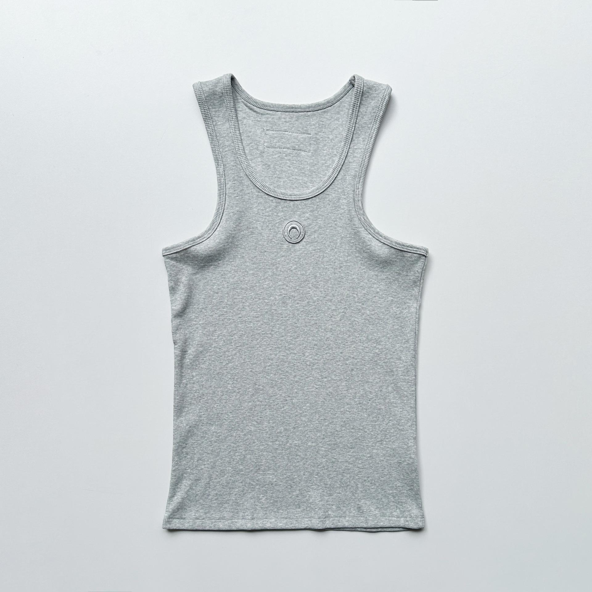 Korean Moon Embroidery Slim Fit Sleeveless Camisole Vest M
