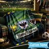 Custom Name Afc Wimbledon Crest Flannel Blanket, Use for Birthday/Holiday Gift, Soft Blanket for Sofa/Bed/Camping/Office, Home Decor